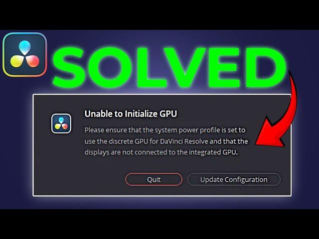 How To Fix Unable to Initialize GPU in Davinci Resolve 19