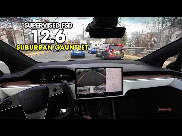 Tesla FSD 12.6 - Suburban Gauntlet vs v13.2