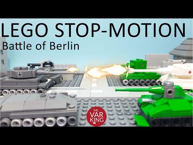 LEGO Stop Motion Battle of Berlin Tanks Battle