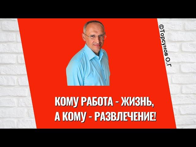 Кому работа - жизнь, а кому - развлечение! Торсунов лекции