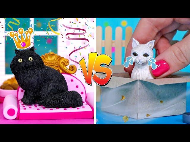  Богатая VS Бедная КОШКА!  Аксессуары для МИНИ КОШЕК  FIMO Мастер класс Анна Оськина