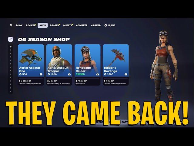 THEY CAME BACK! OG Renegade Raider | Aerial Assault Trooper!