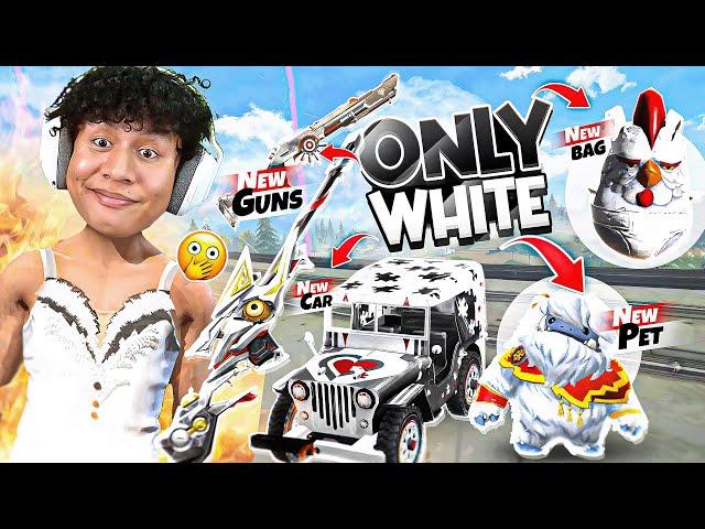 Free Fire But Only white in Snow  Map Challenge with Lady Boy Bundle  Tonde Gamer