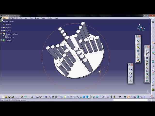 Reuse Pattern Circular pattern and rectangular pattern in catia v5