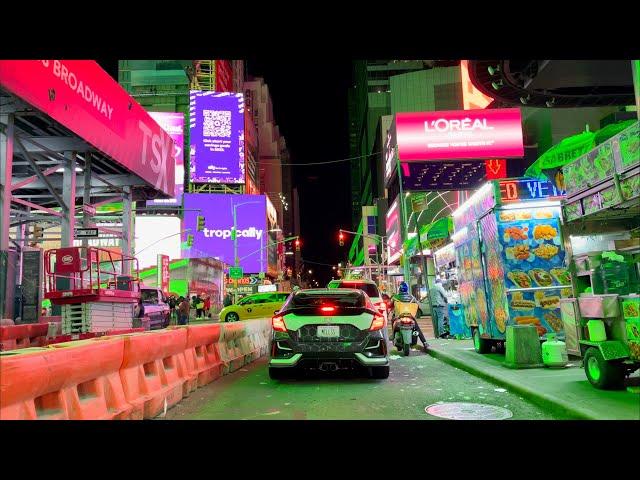 Driving through New York City at Night