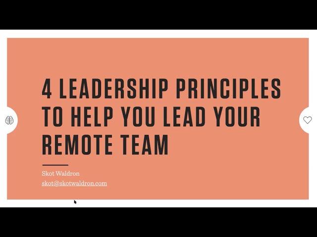 Skot Waldron Leading Remote Teams