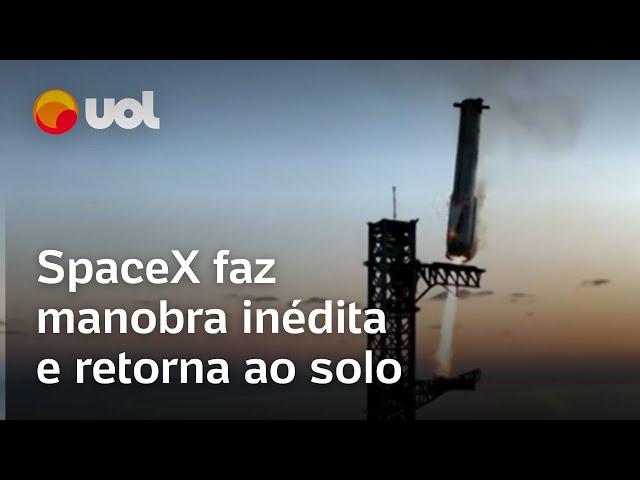 Foguete da SpaceX de Elon Musk faz manobra inédita e retorna ao solo com propulsor; veja vídeo