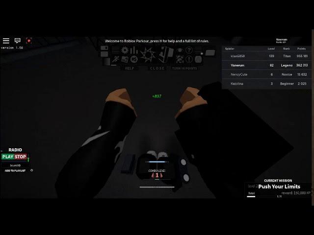 как завершит квест Push Your Limit roblox parkour (Vanerum