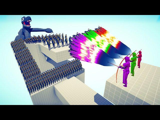 GIANT GODZILLA + ARMY OF SKELETONS vs TRIO EVERY GOD - Totally Accurate Battle Simulator TABS