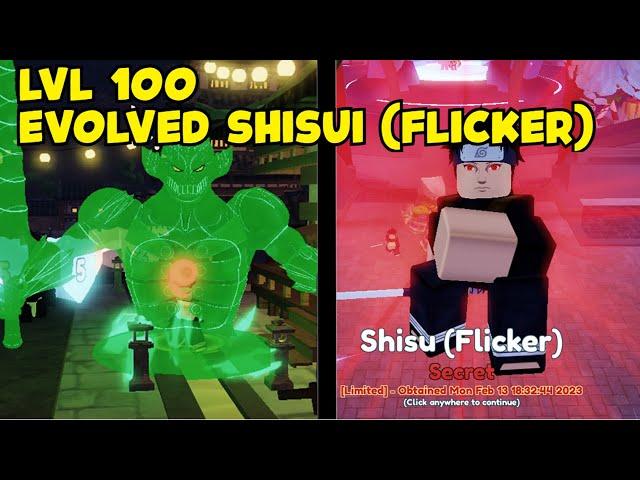 LVL 100 EVOLVED SHISUI (FLICKER) SHOWCASE IN ANIME ADVENTURES!