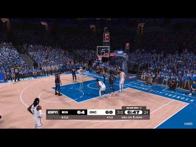 NBA 2K25 Playoffs Mode | THUNDER vs TIMBERWOLVES FULL GAME 1 SIMULATION