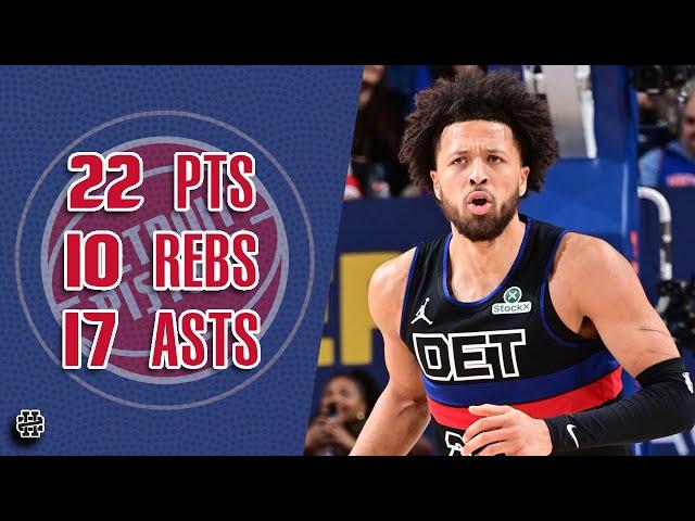 Cade Cunningham 22 pts 10 rebs 17 asts vs Raptors 24/25 season