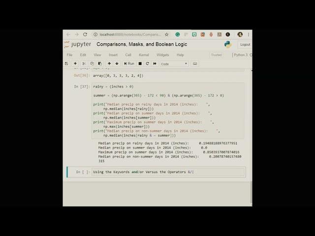 Comparisions, Masks and Boolean Logic || Python || Numpy || Data Science || Machine Learning