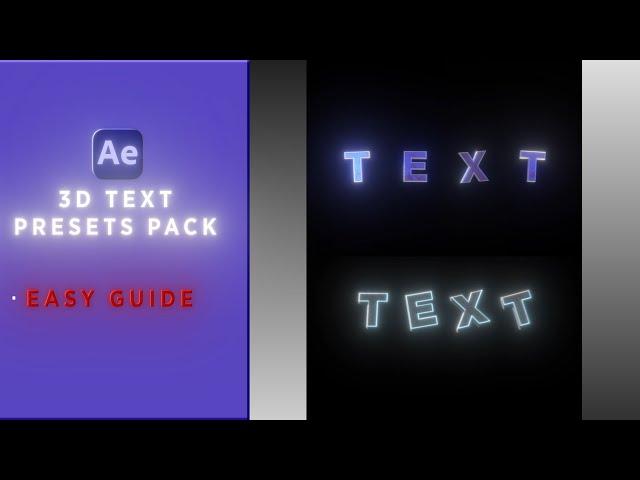 3D Text PACK | After Effects | Presets Giveaway | Easy Tutorial