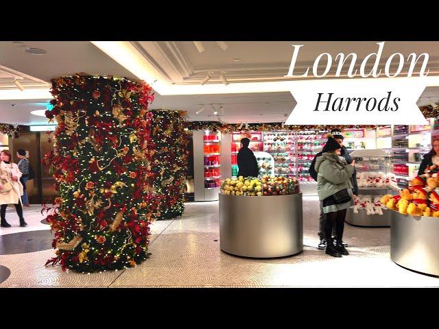 London City Walk | Inside London Harrods Christmas Shop | London Walk at Christmas