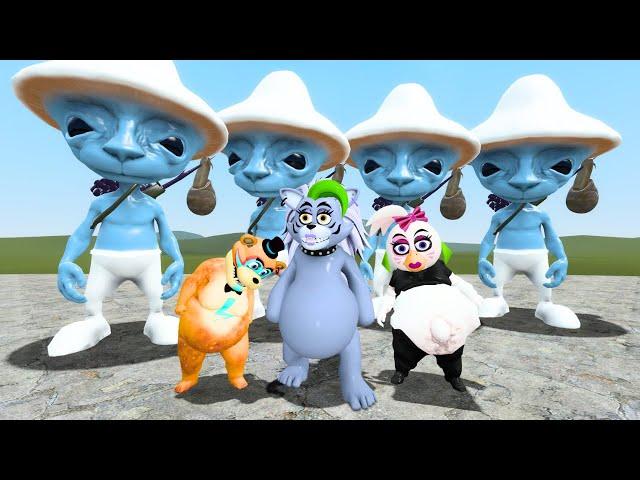 NEW SMURF CAT FAMILY VS FNAF in GMOD