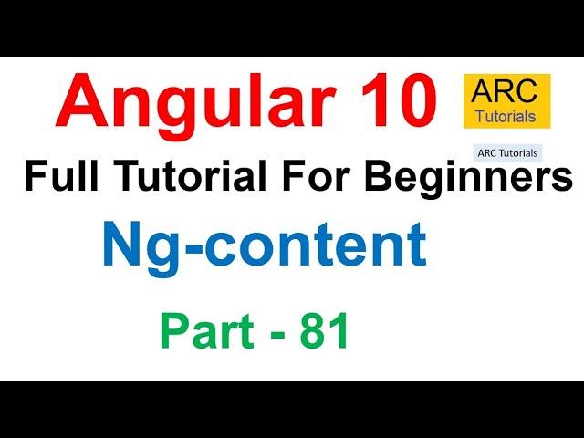 Angular 10 Tutorial #81 - Ng Content Tutorial | Angular 10 Tutorial For Beginners