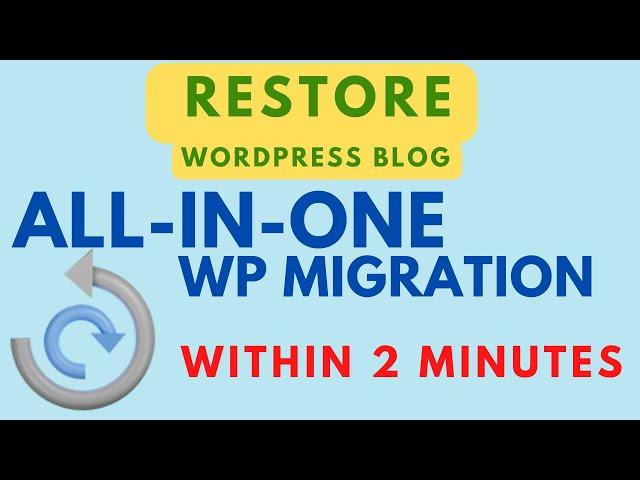 Restore a WordPress blog from Backup using All-in-One WP Migration free premium trick 2023