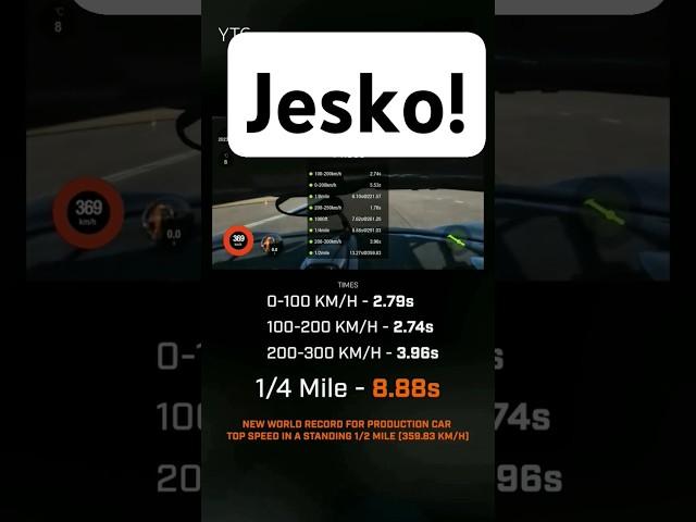 Koenigsegg Jesko Absolut Standing Half-Mile World Record