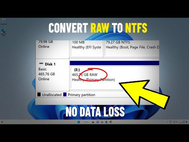 Convert RAW to NTFS Without Formatting in Windows 11/10/8/7 | Change raw to ntfs With No Data Loss 