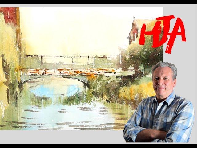 How to paint a Bridge over water and Reflection