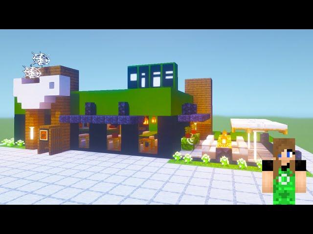 Minecraft Tutorial: How To Make A Modern Cafe Shop "2021 City Build"