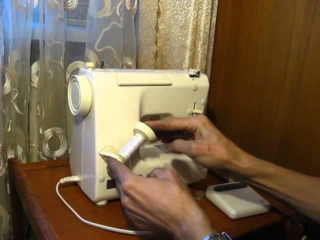 Sewing machine Швейная машина Mini Jaguar 281 test намотка нитки на шпульку