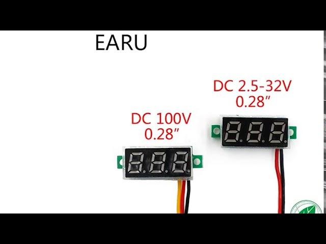 0,28 дюймовый DC светодиодный цифровой вольтметр 0-100 в измеритель напряжения авто мобильный