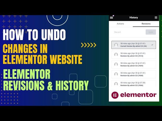 How To Undo Changes In Elementor Website | Elementor Revisions & History