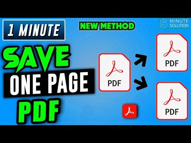 How to Save One Page of a PDF 2024 | adobe reader Tutorial