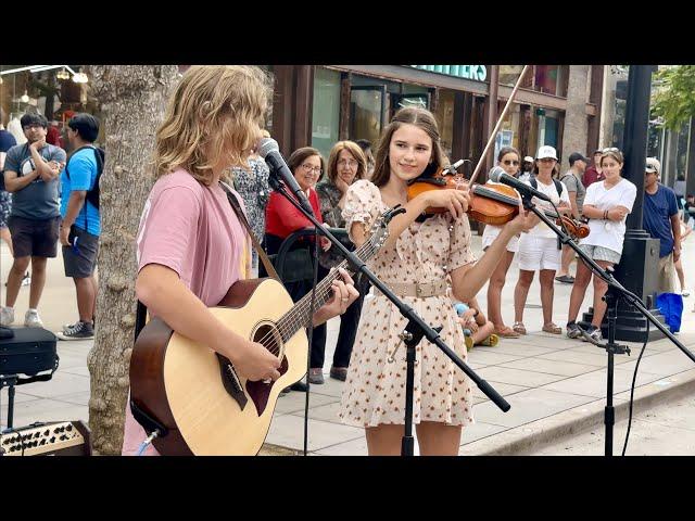 Crowd STOPS for AMAZING Street Performance | Stand By Me - Karolina Protsenko & Oscar Stembridge