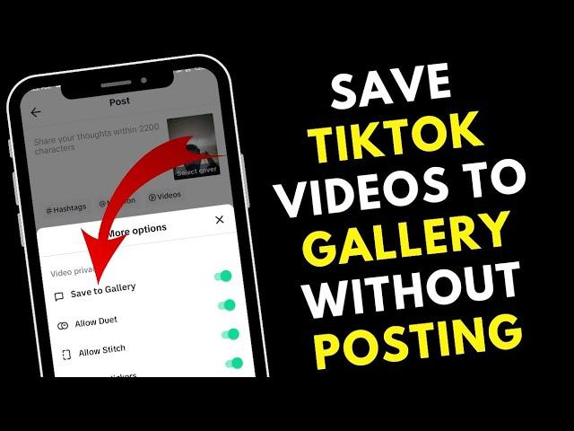 How to Save TikTok Drafts to Gallery Without Posting  | Save TikTok Videos to Gallery Before Posting