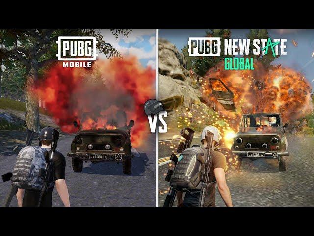 PUBG NEW STATE GLOBAL VS PUBG MOBILE | COMPARISON OF DETAILS & PHYSICS & GRAPHICS