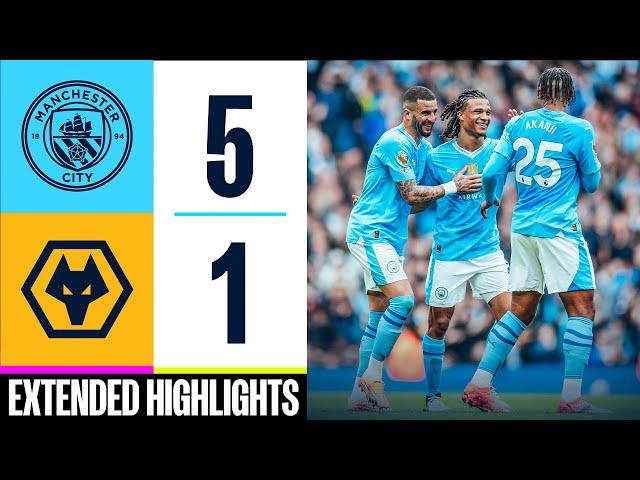 Man City 5-1 Wolves | UNSTOPPABLE Haaland hits four! | EXTENDED HIGHLIGHTS | 23/24