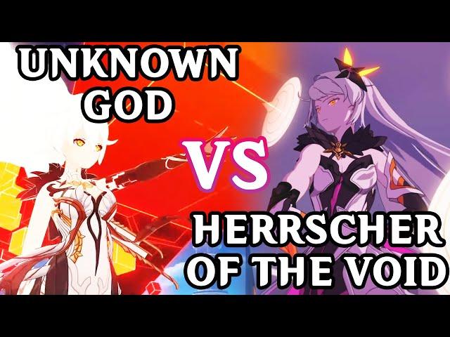 Unknown God (Genshin Impact) and Herrscher of the Void Parallels (Honkai Impact)