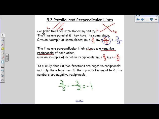 Math 10-C Lesson 5.3 Parallel and Perpendicular Slopes