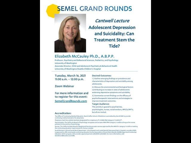 Semel Grand Rounds, 2021-03-16, Dr. Elizabeth McCauley