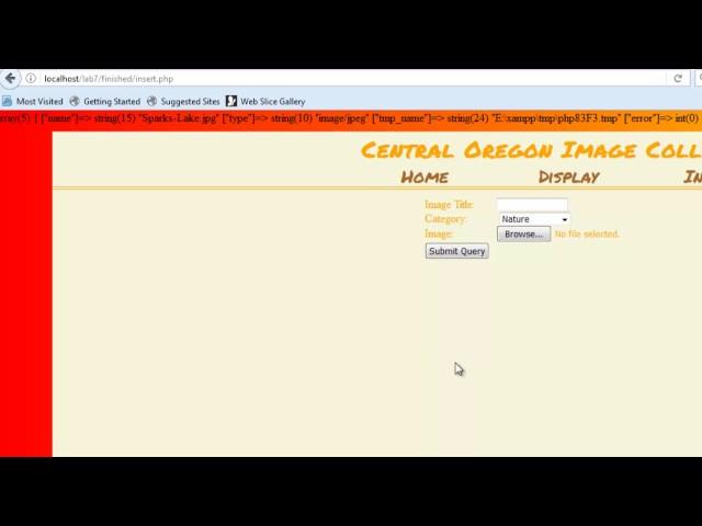 Upload and Display Files in PHP - Lab 7 Solution