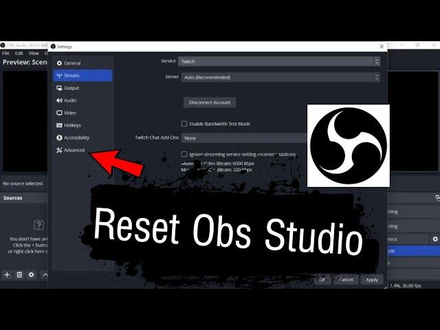 how to reset obs settings 2023 || how to reset obs settings to default