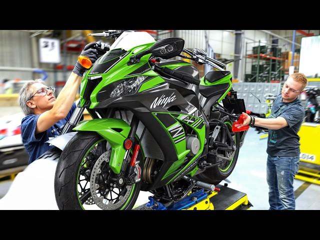 Kawasaki Ninja H2R Production line️ Japanese Factory tour - Kawasaki Ninja Motorcycle assembly