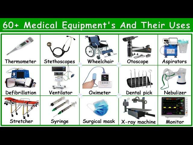 60 Medical Equipments | List of Hospital Equipments | Medical Equipments with uses | Medical devices