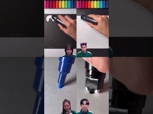 Posca Acrylic markers asmr activating | Squidgame Edition #squidgame