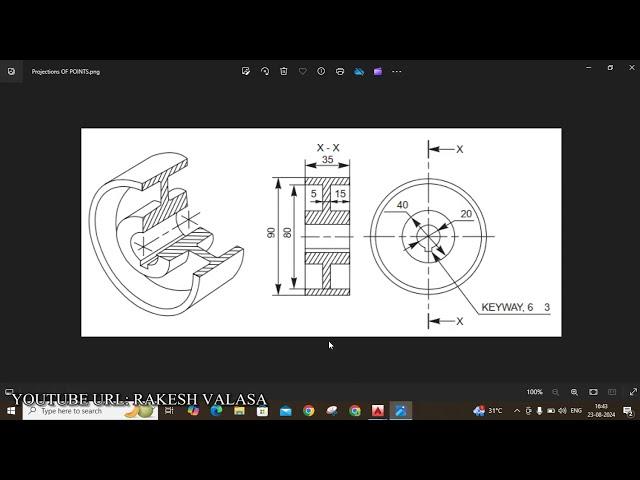 Pulley with web 3D Modelling in AutoCAD