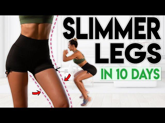 SLIMMER LEGS in 10 Days (lose thigh fat) | 8 minute Home Workout