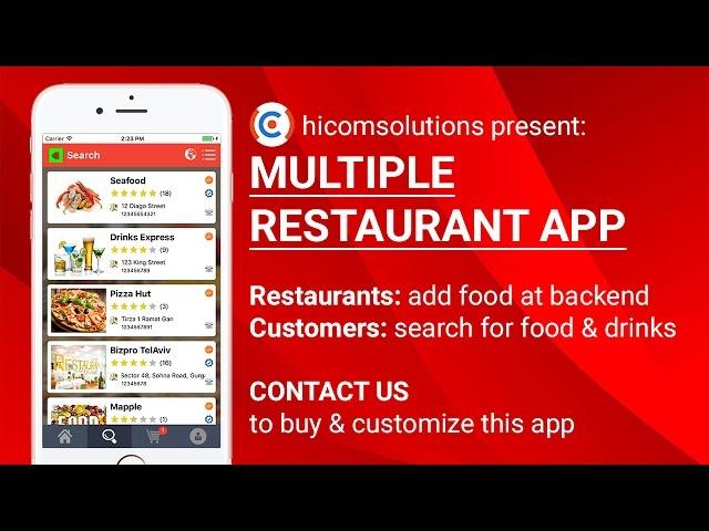 Multiple Restaurant iOS App Template & Customization - The best app HiCom Solutions