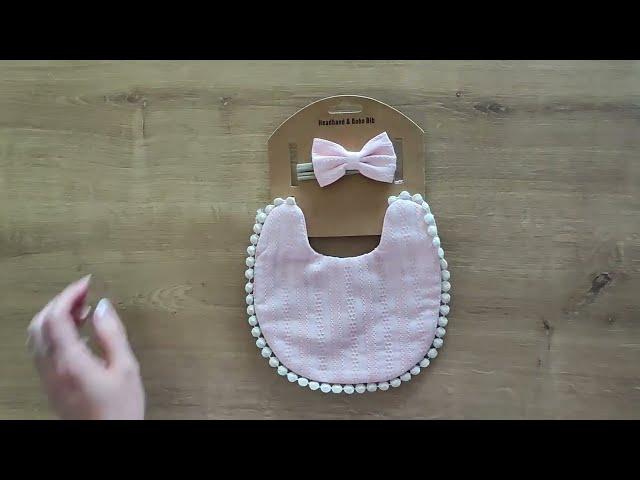 Newborn high quality headband and bib set from AliExpress - Комплект лента за глава и лигавник