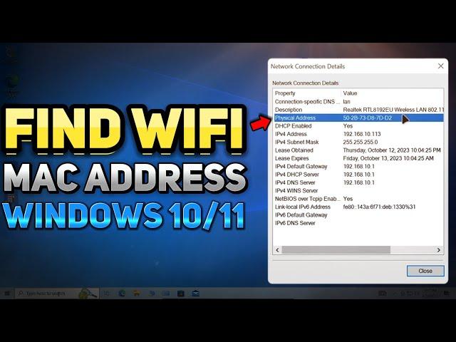 How to Find the WiFi Mac Address on Windows 10 (Tutorial)