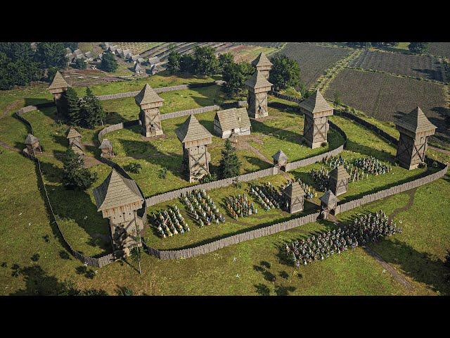 Manor Lords - HILL CASTLE Massive Defense (700+ Population)