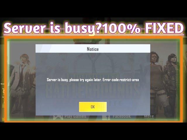 Pubg Lite server is busy 100%fixed|updated 2020