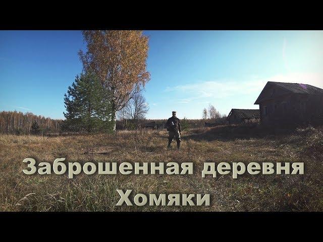Заброшенная деревня. Хомяки, улица домов, поход осенью.